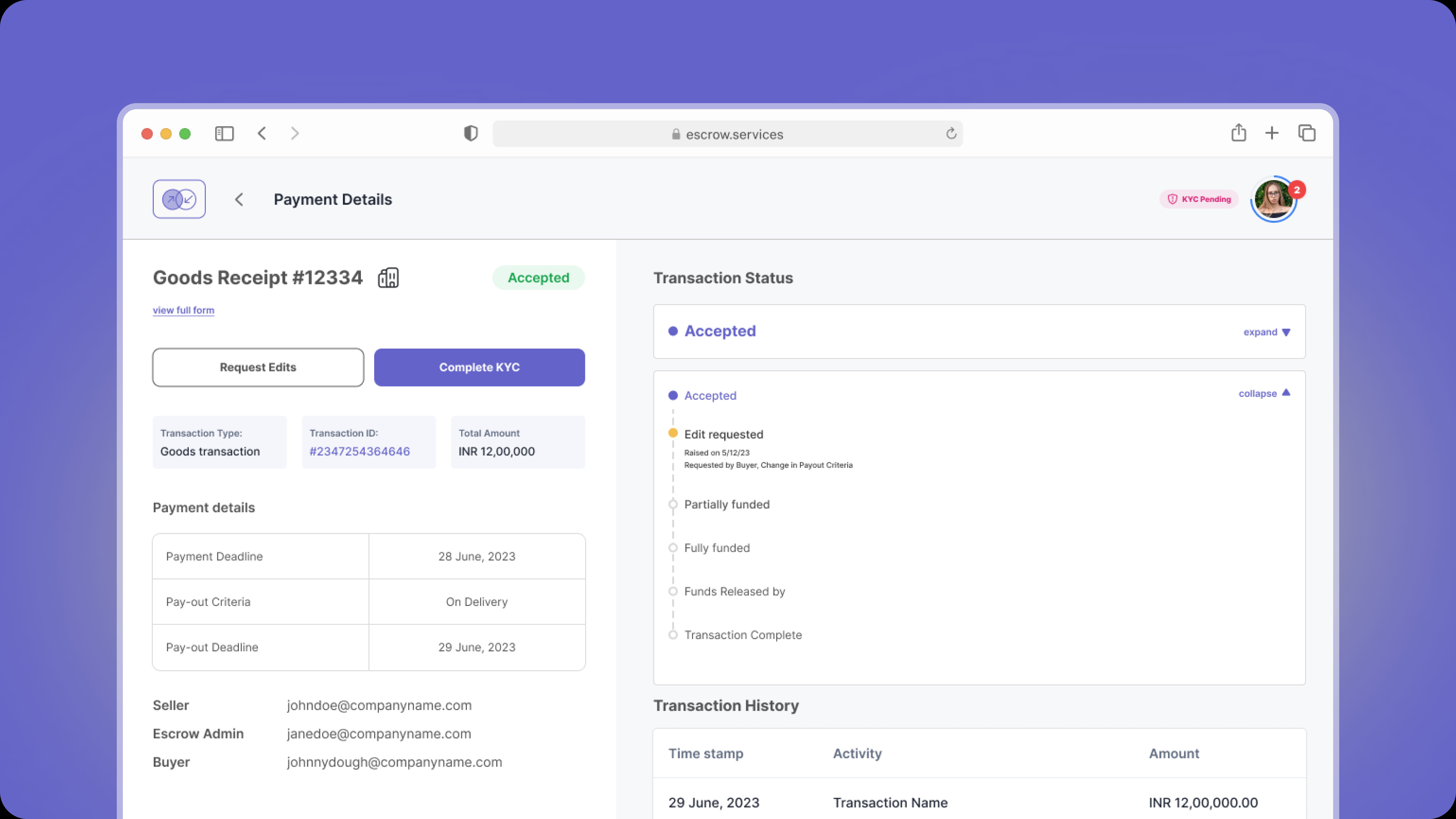 Escrow Services Dashboard cover